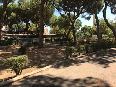 a park with trees and a bench in the shade at Frank's house - appartamento con terrazzo in centro in Palermo