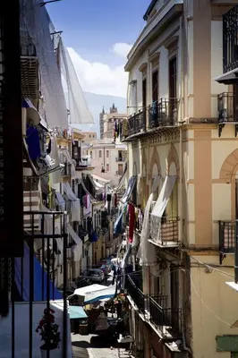 a view of a street in a city with buildings at Reginella B&B Palermo in Palermo