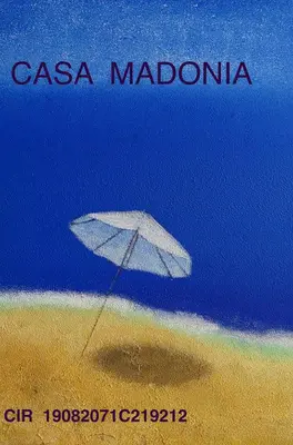 a painting of a white umbrella on a beach at Casa Madonia in Terrasini