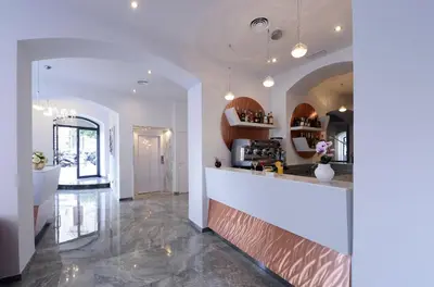 a kitchen with a bar in a room at Best Western Hotel Principe di Lampedusa in Palermo