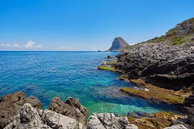 a view of the ocean from a rocky shore at Villa Gabry in Bagheria