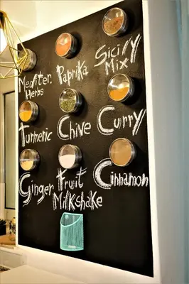 a chalkboard wall with many different things on it at Palermo Home White Home in Palermo