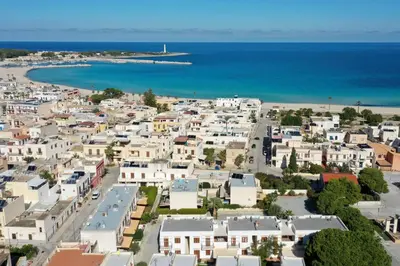 an aerial view of a town next to the ocean at Residence Smeraldo in San Vito lo Capo