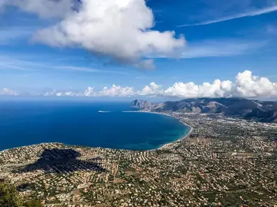 an aerial view of cape town and the ocean at Le Tre Rose in Terrasini