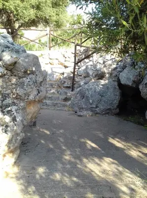 a pile of large rocks next to a tree at Villa Cloe in San Vito lo Capo