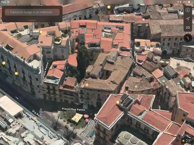 an overhead view of a city with buildings at Tiny House Basilio in Palermo