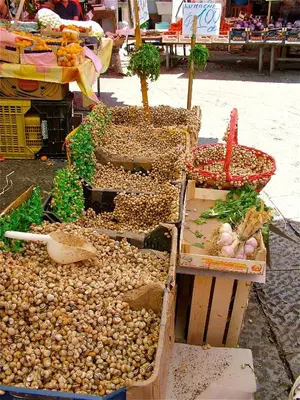 a market with many different types of vegetables on display at I babbaluci in Palermo