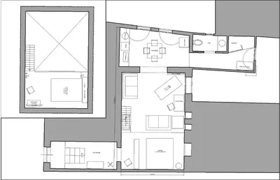 a floor plan of a house at Palermo Holiday Studio in Palermo