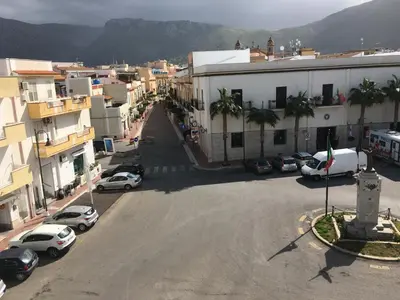 an aerial view of a street in a city at Alto Giardino Rooms in Terrasini
