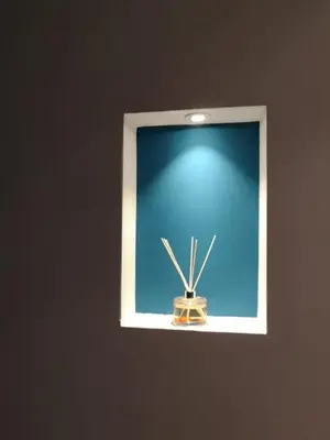 a window in a wall with a bowl with antennas at LOFT 99 in Palermo