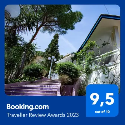 a review of traveller review awards with a picture of a house at Villa Aurora Mondello Addaura in Mondello