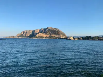 an island in the middle of a large body of water at George House Mondello 32 in Mondello