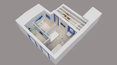 a rendering of a floor plan of a building at Mediterraneo House in Palermo
