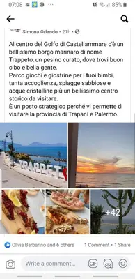 a collage of photos of a meal on a website at villa Roby in Trappeto