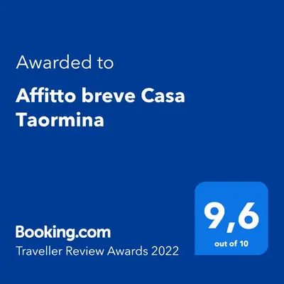 a screenshot of a phone with the text awarded to at Affitto breve Casa Taormina in Palermo