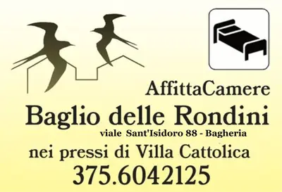 a sign for a rehabilitation center with birds on a chair at Baglio delle Rondini in Bagheria
