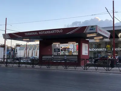 a gas station with a sign that reads terminal notheasternorld at Residenze Chamur Via Giuseppe Sciuti in Palermo