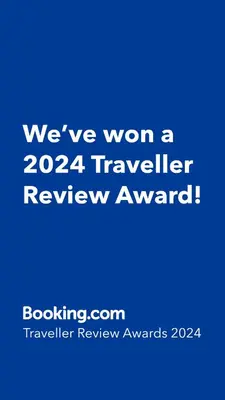 a blue sign that says weve won a traveler review award at Egesta, villa with private pool in Calatafimi