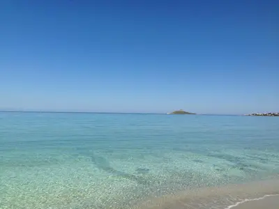 a view of the ocean with a sandy beach at Kalimera in Capaci
