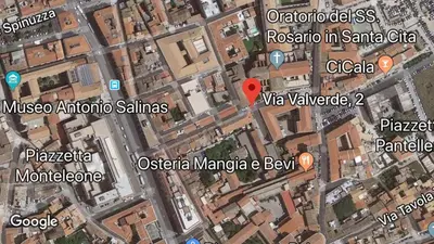 a map of a city with buildings at Valverde Art Space Loft by DomuSicily in Palermo