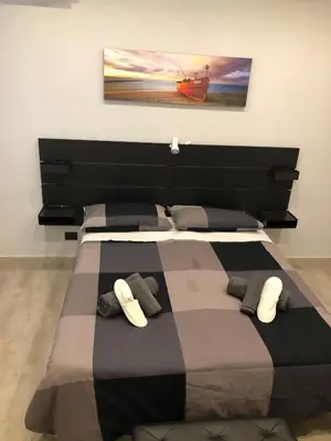 a bedroom with a large bed with pillows on it at Dal Barce Rooms in Palermo