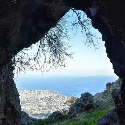 a view from a cave in a mountain at CASA DEL CORSO in Cinisi