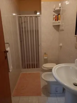 a bathroom with a toilet and a sink at Un Nido Tra Mare e Monti in Partinico