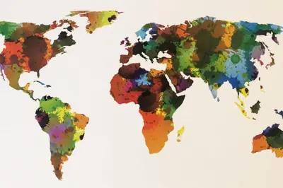 a map of the world with different colors at La Lumia - Al Politeama in Palermo