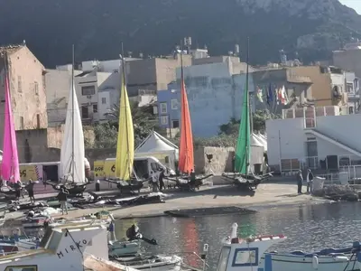 a bunch of boats are docked in a harbor at Casa Giusi in Sferracavallo