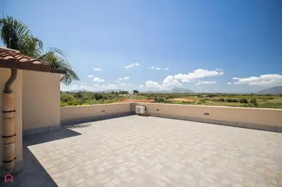 a view from the balcony of a house at Meravigliosa Villa a Trappeto vicino al mare in Trappeto