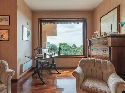 a home office with a desk and a window at Villa with Pool, Pets & WiFi in Misilmeri