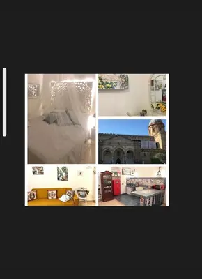 a collage of photos of a living room at La Siciliana-di fronte la Cattedrale in Palermo
