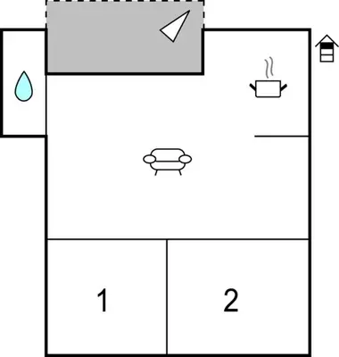 a block diagram of a box with arrows at 2 Bedroom Amazing Apartment In Trappeto in Trappeto