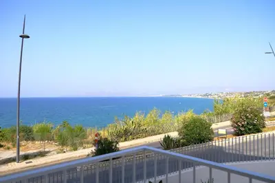 a view of the ocean from a balcony at SOL Y MAR Camere e Appartamenti in Castellammare del Golfo