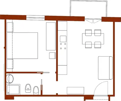a floor plan of a house at Casa Magione in Palermo