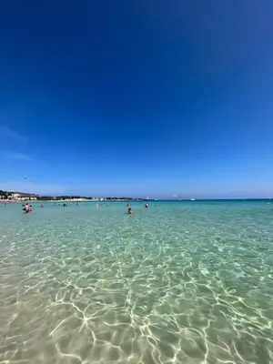 a group of people in the water at the beach at A-marè - CasaVacanza in Trappeto