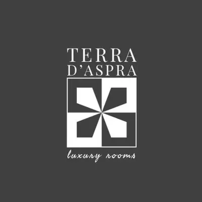 a black and white logo with a box at Terra D'Aspra in Bagheria