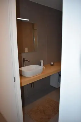 a bathroom with a sink and a mirror at GiaChi friendly studios a Ballarò in Palermo