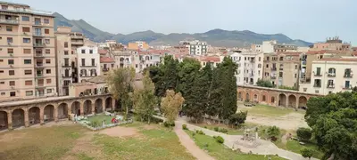 an aerial view of a city with buildings at Il Gabbiano al Capo in Palermo