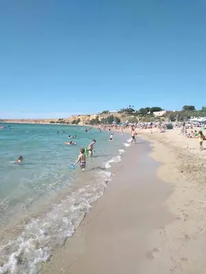 a group of people playing in the water at the beach at Sea life Terrasini in Terrasini