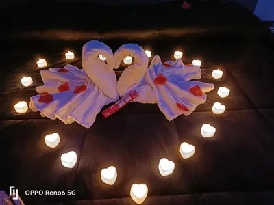 a group of lights with hearts and candles at Loft Nataly in Palermo