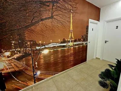 a room with a view of the eiffel tower at Numero Civico 2 in Palermo