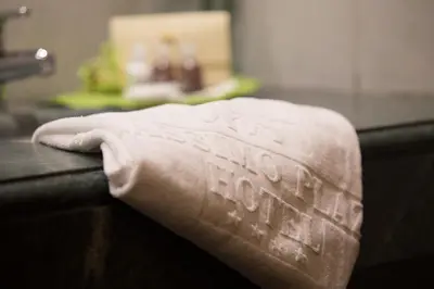 a towel sitting on top of a counter at Massimo Plaza Hotel in Palermo