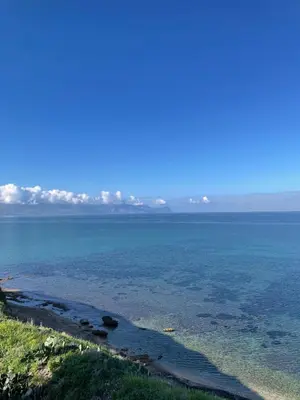 a view of the ocean from a hill at Casa in piazzetta in Balestrate