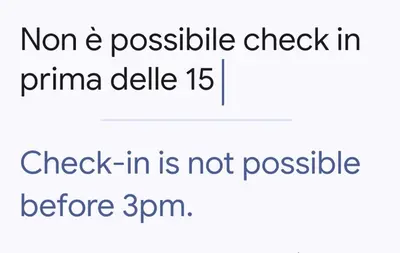a screenshot of a text message with the words not possible at Casa Sedie Volanti in Palermo
