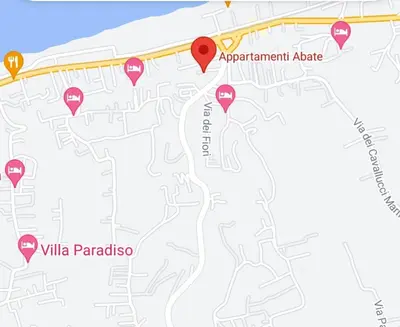 a map of ville paraiso with red pointers at Dune Dorate,Tramonti Infiniti la tua oasi di pace in Dune ! Aprile al Mare in Appartamento con vista panoramica e WiFi Casa Vacanza Vista Mare in Sicilia Relax e Tramonti Unici in Alcamo Marina