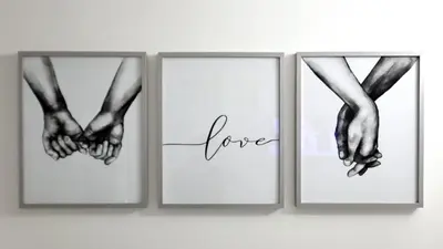 four pictures of four hands hanging on a wall at Bonello House Cattedrale in Palermo