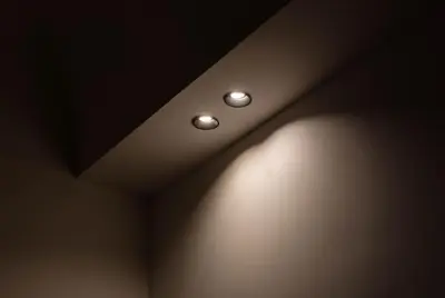 a ceiling with two lights in a room at Monolocale Ramondetti Fileti in Palermo