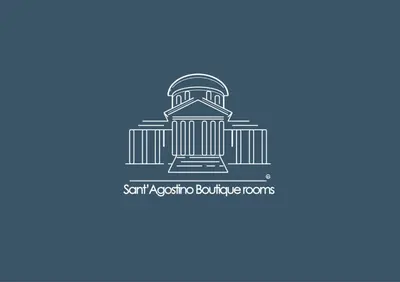 a vector illustration of a monument in a blue background at Sant’Agostino Boutique Rooms in Palermo