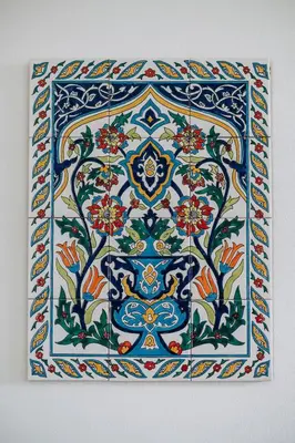 a colorful tile pattern on a wall at Doma in Palermo